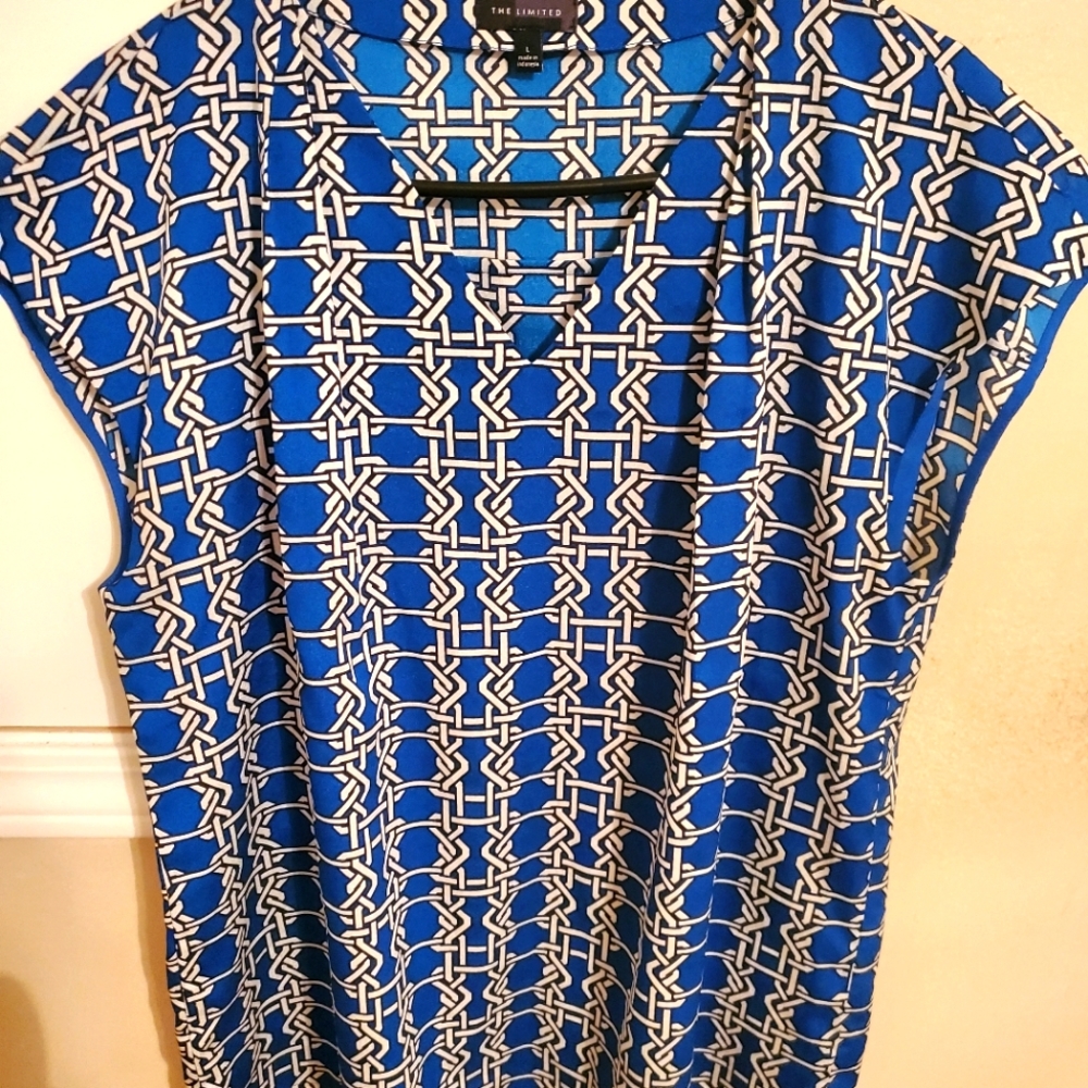Blue and white XL patterned The Limited Blouse